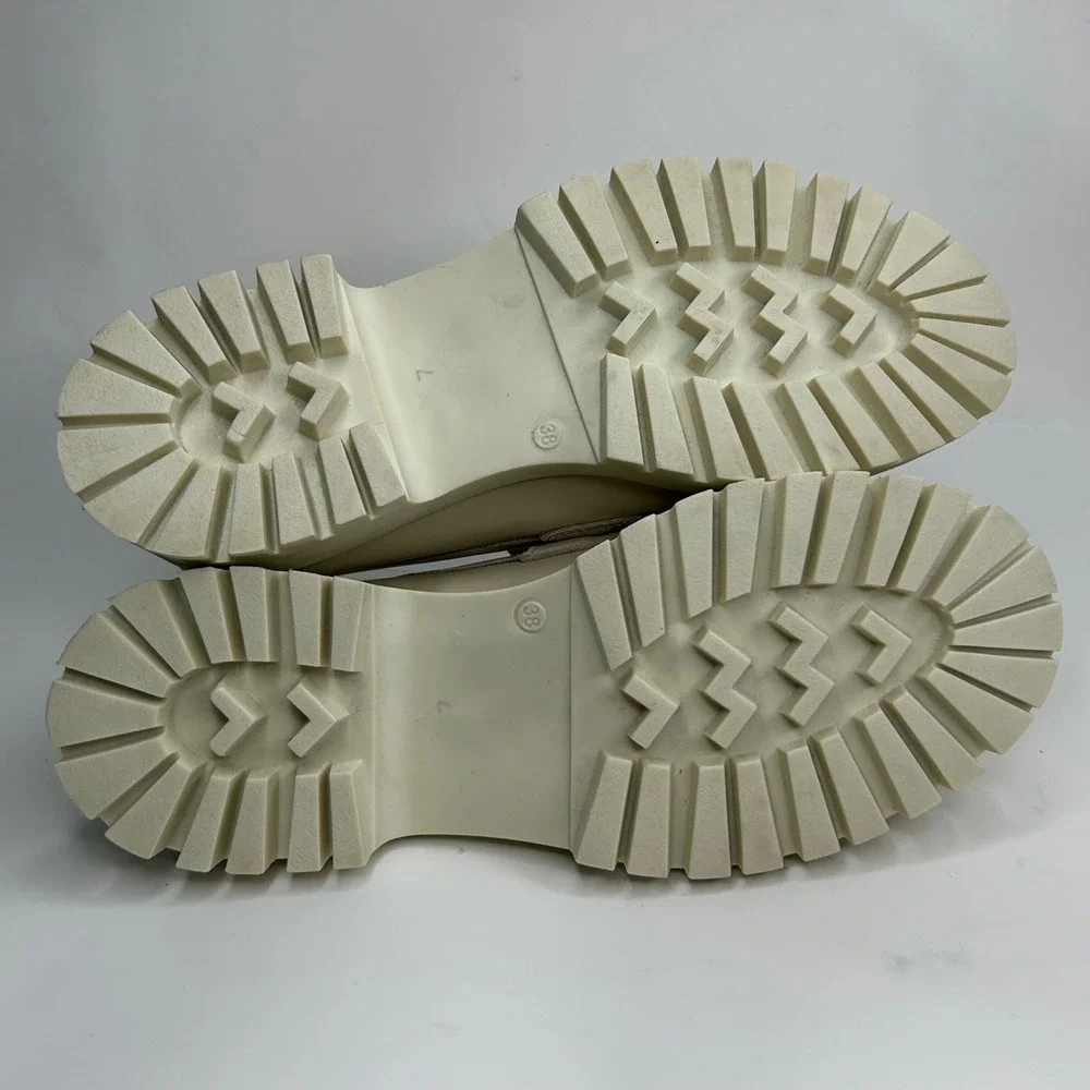 Steve Madden Lawrence Bone Leather Chunky Lug Sole Platform Loafers‎ 8M LAWR01S1
